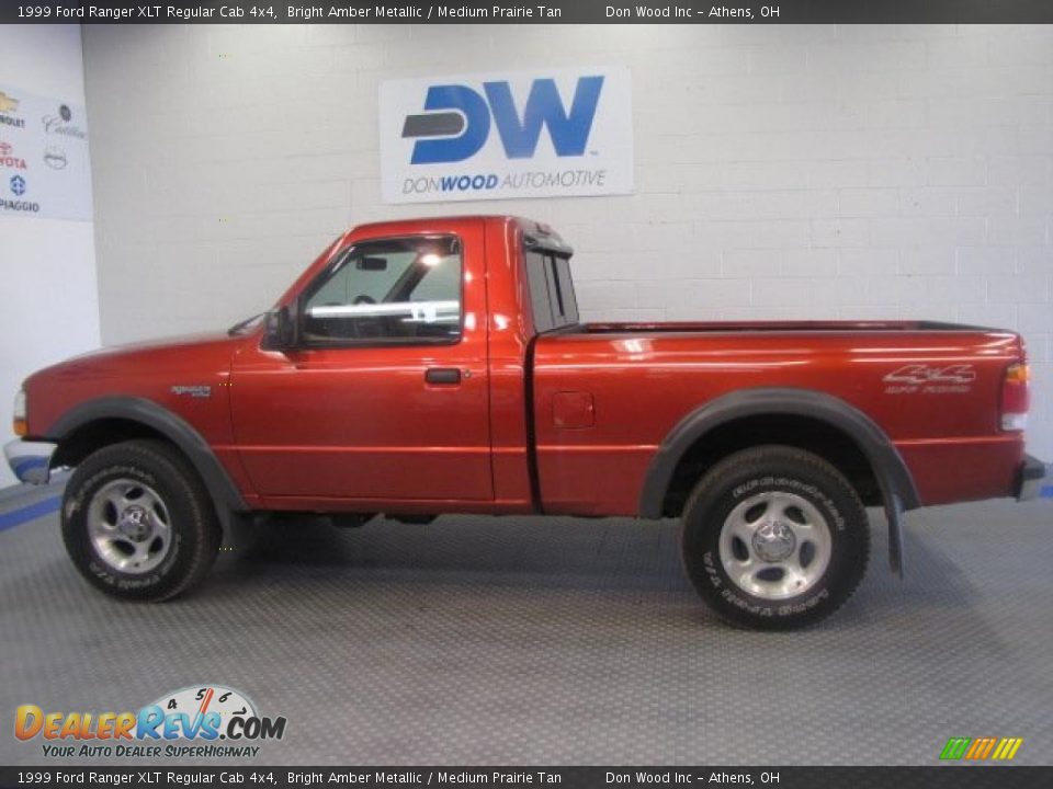 1999 Ford Ranger XLT Regular Cab 4x4 Bright Amber Metallic / Medium Prairie Tan Photo #5