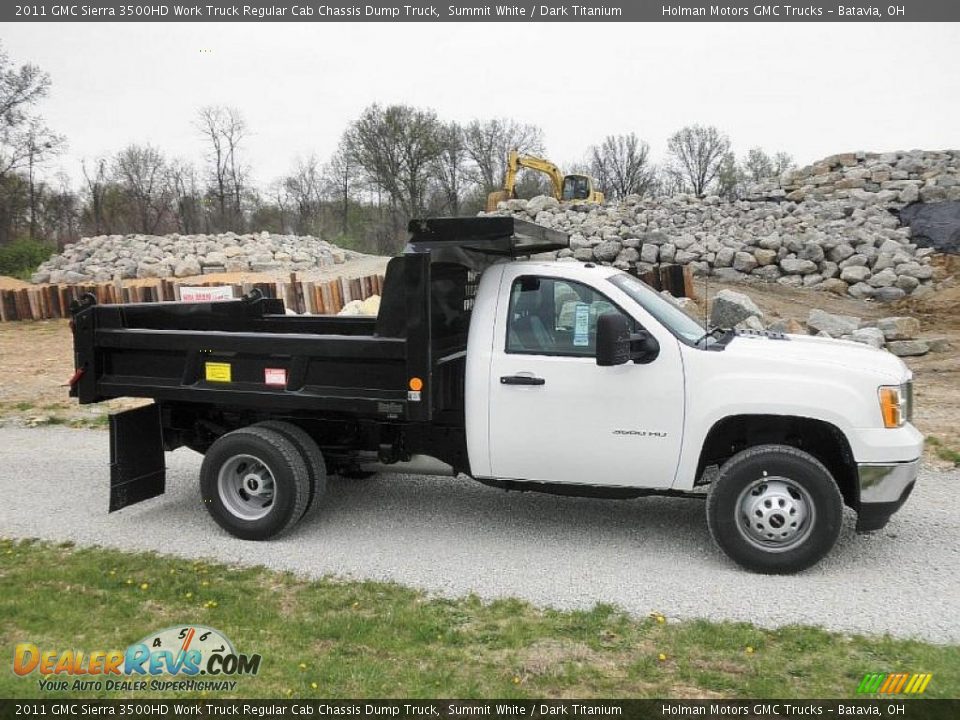 Summit White 2011 GMC Sierra 3500HD Work Truck Regular Cab Chassis Dump Truck Photo #1