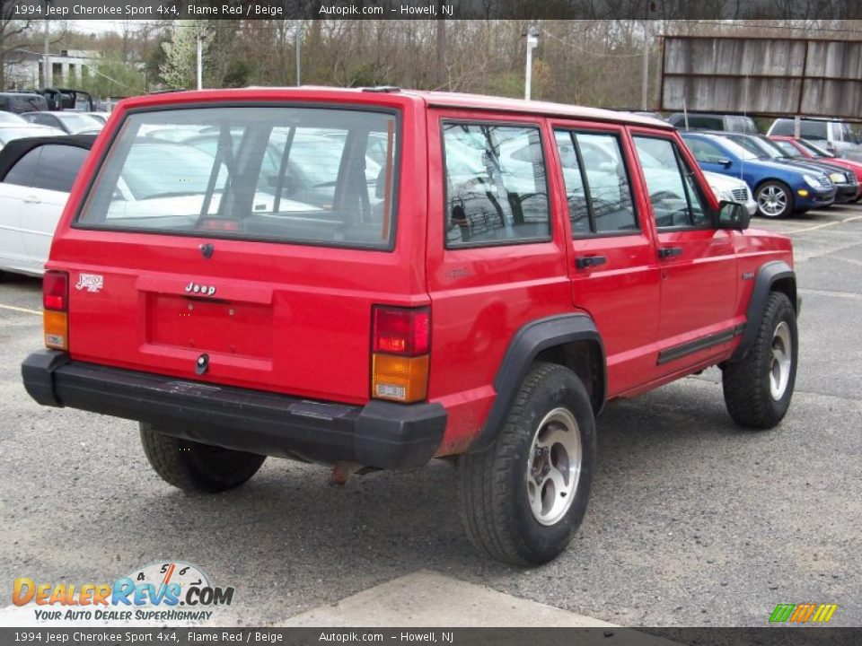 1994 Jeep Cherokee Sport 4x4 Flame Red / Beige Photo #5