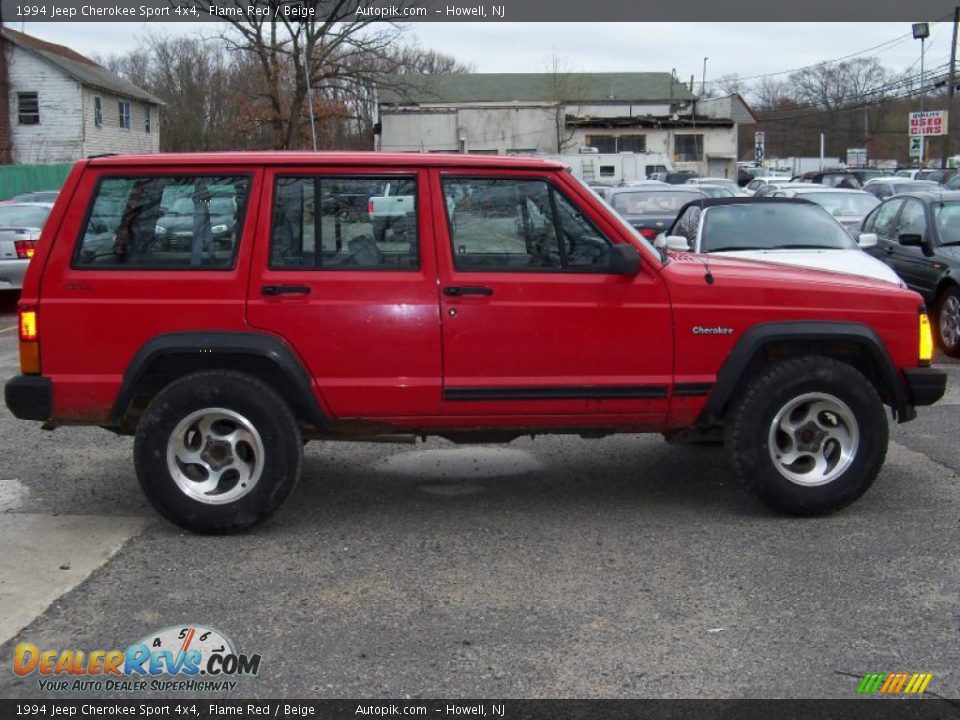 1994 Jeep Cherokee Sport 4x4 Flame Red / Beige Photo #8