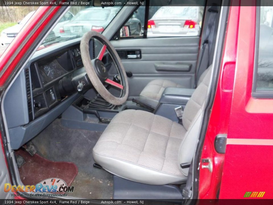 1994 Jeep Cherokee Sport 4x4 Flame Red / Beige Photo #9