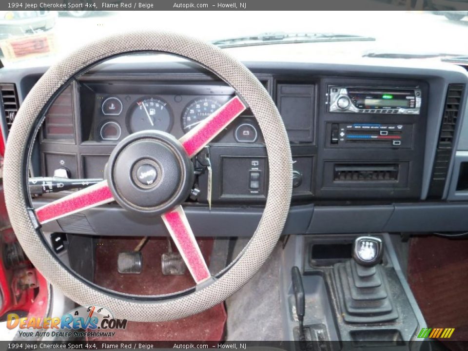 1994 Jeep Cherokee Sport 4x4 Flame Red / Beige Photo #11