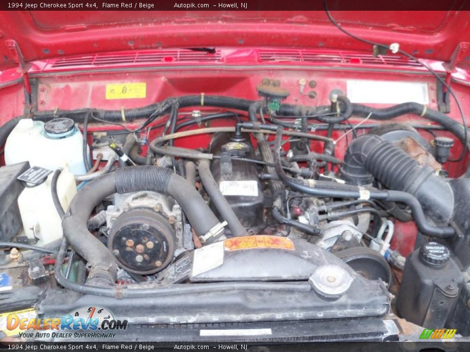 1994 Jeep Cherokee Sport 4x4 Flame Red / Beige Photo #14