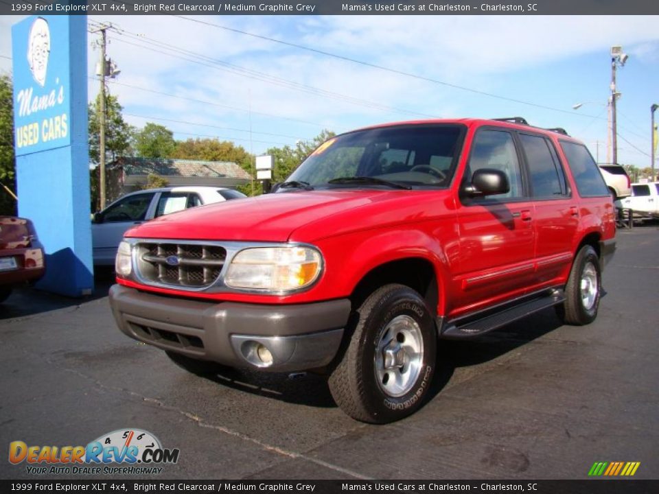 1999 Ford Explorer XLT 4x4 Bright Red Clearcoat / Medium Graphite Grey Photo #4