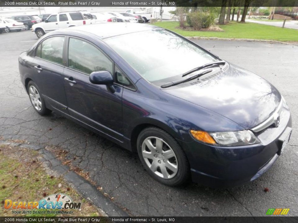 2008 Honda Civic LX Sedan Royal Blue Pearl / Gray Photo #1