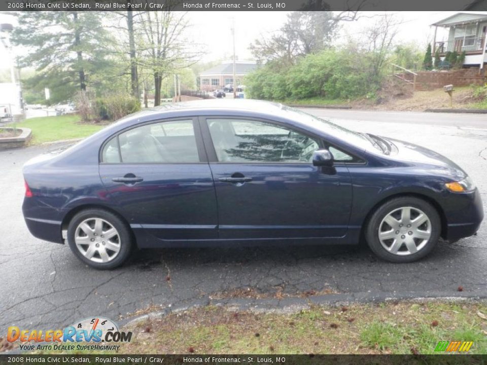 2008 Honda Civic LX Sedan Royal Blue Pearl / Gray Photo #2