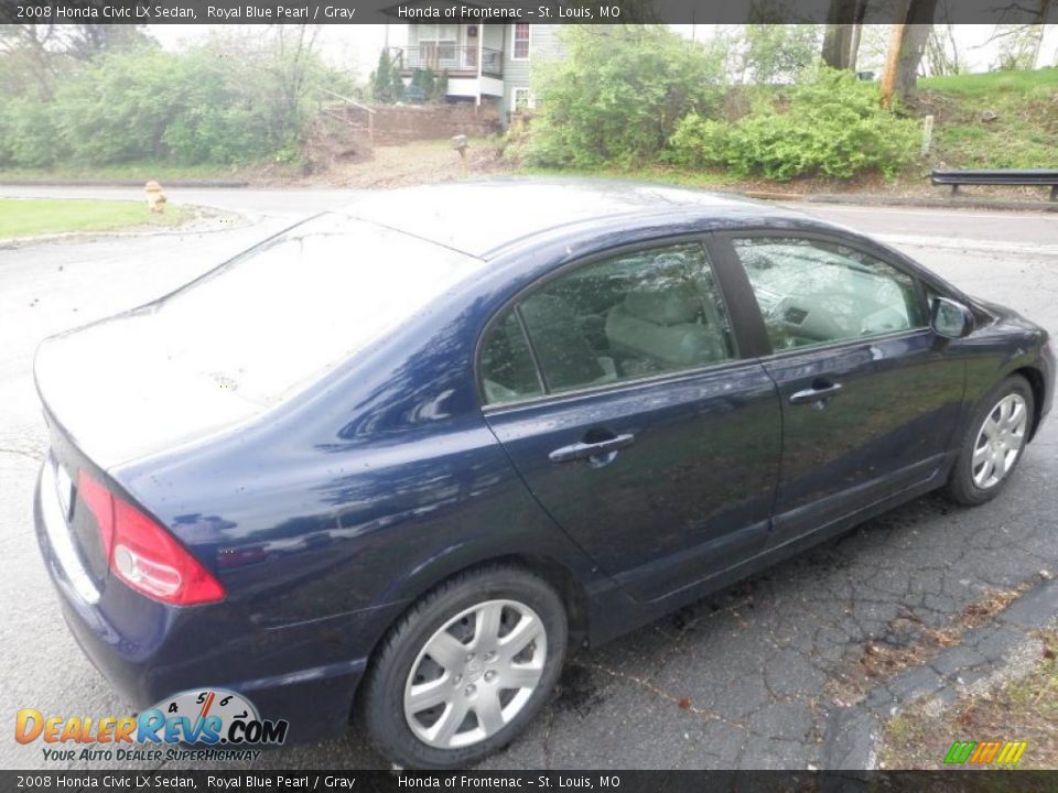 2008 Honda Civic LX Sedan Royal Blue Pearl / Gray Photo #3
