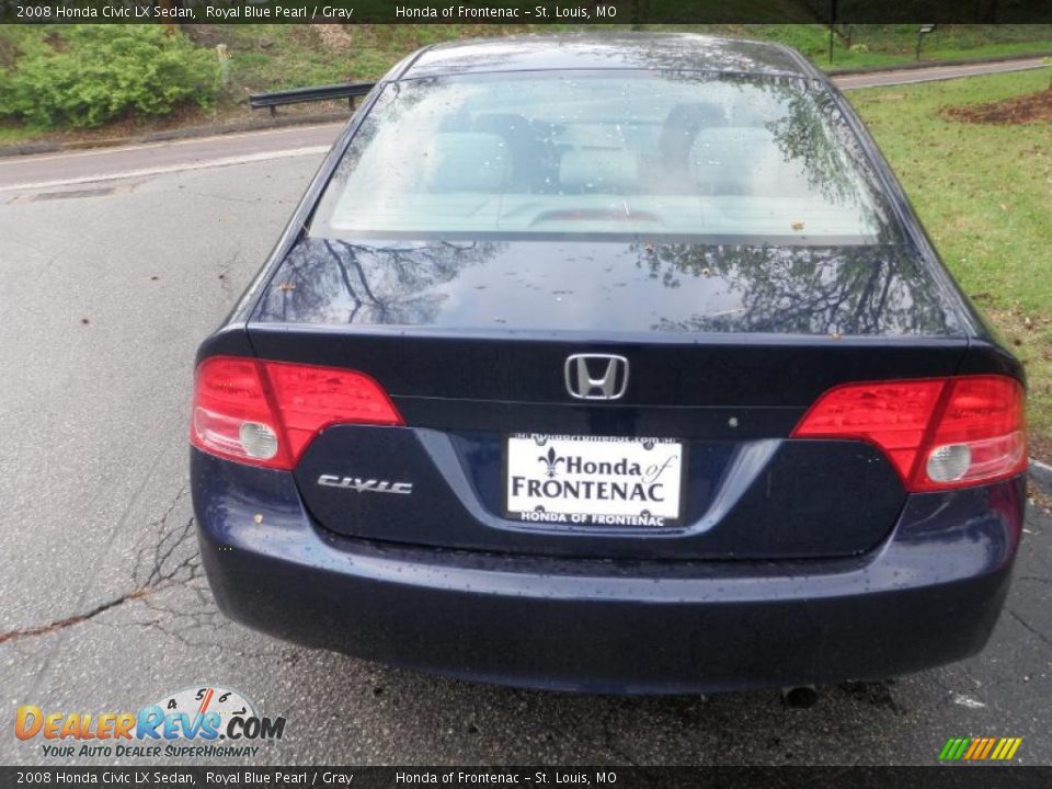 2008 Honda Civic LX Sedan Royal Blue Pearl / Gray Photo #4