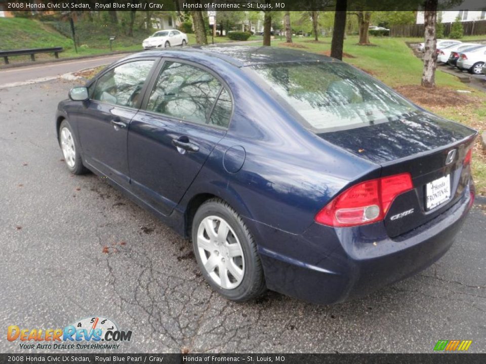 2008 Honda Civic LX Sedan Royal Blue Pearl / Gray Photo #5