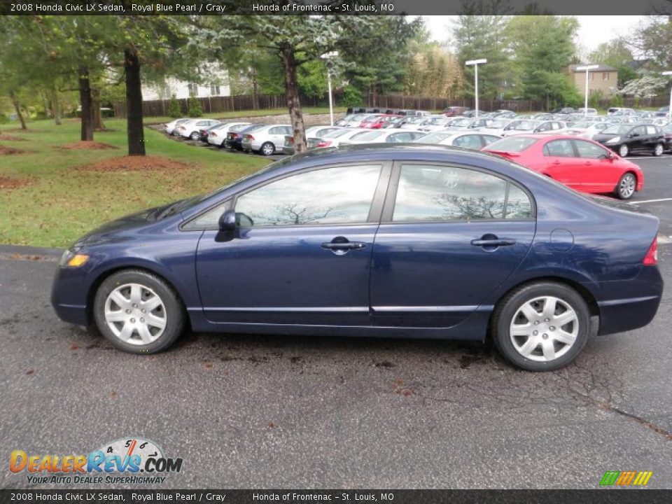 2008 Honda Civic LX Sedan Royal Blue Pearl / Gray Photo #6