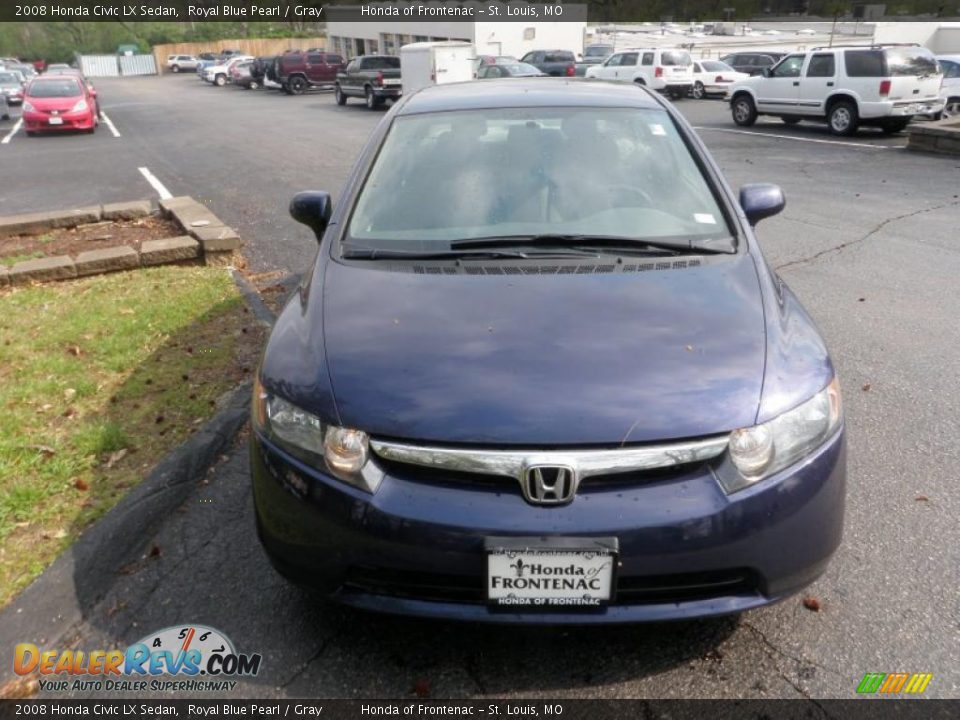 2008 Honda Civic LX Sedan Royal Blue Pearl / Gray Photo #8