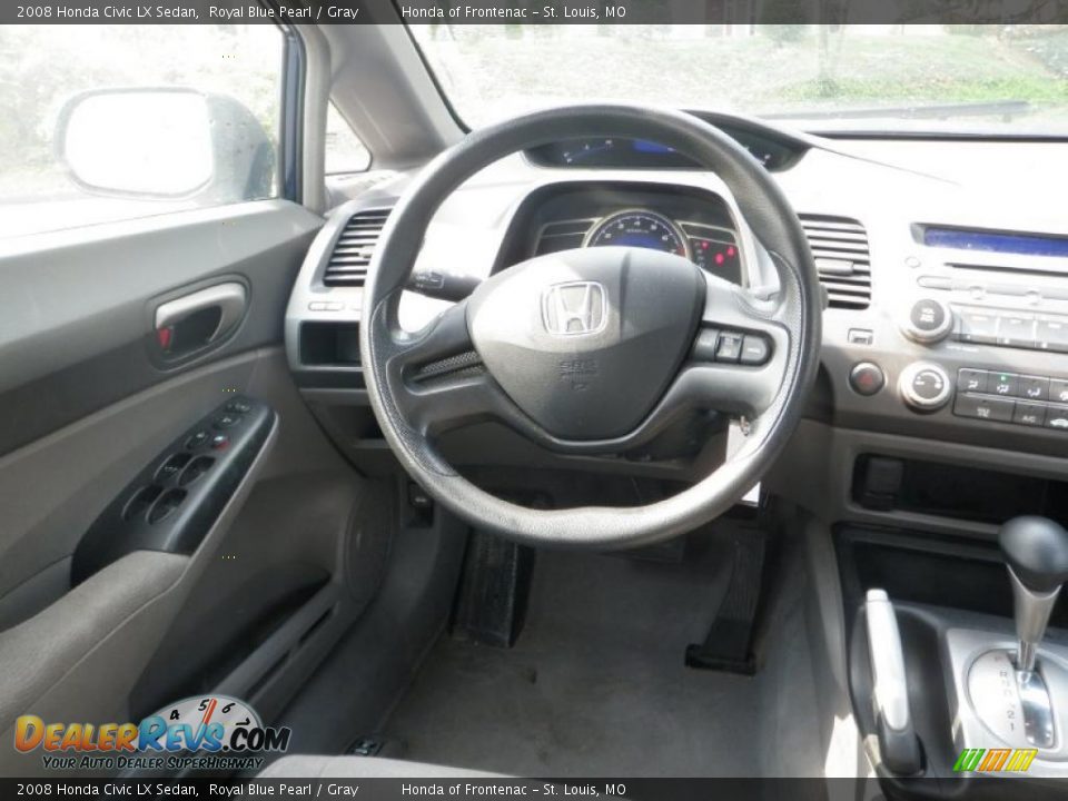 2008 Honda Civic LX Sedan Royal Blue Pearl / Gray Photo #10