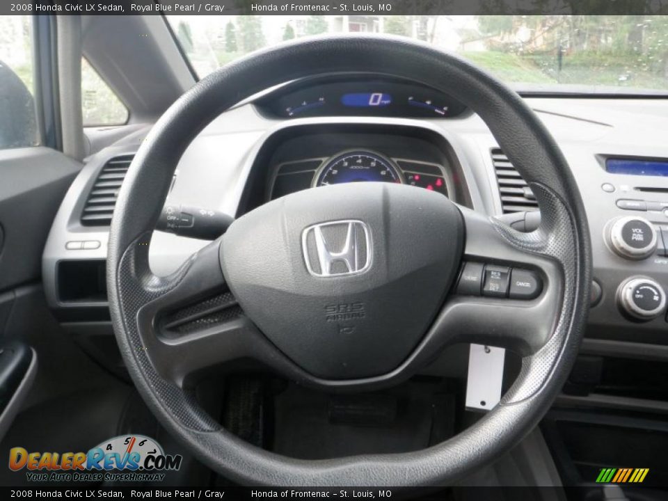 2008 Honda Civic LX Sedan Royal Blue Pearl / Gray Photo #12