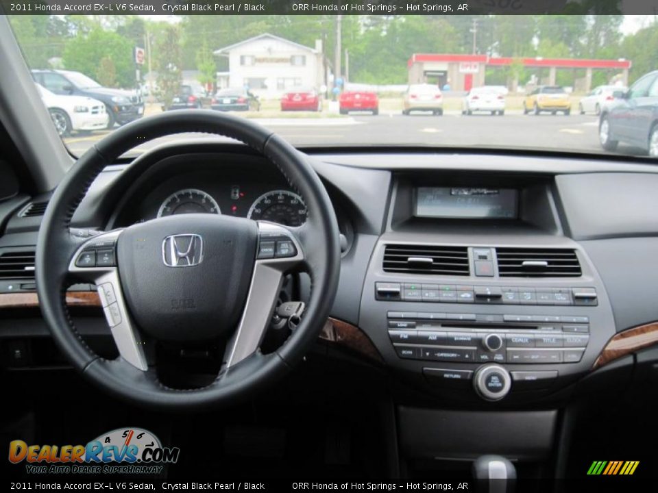 2011 Honda Accord EX-L V6 Sedan Crystal Black Pearl / Black Photo #14