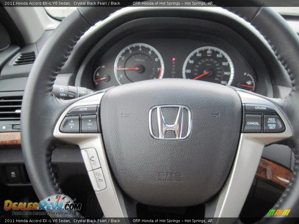 2011 Honda Accord EX-L V6 Sedan Crystal Black Pearl / Black Photo #22