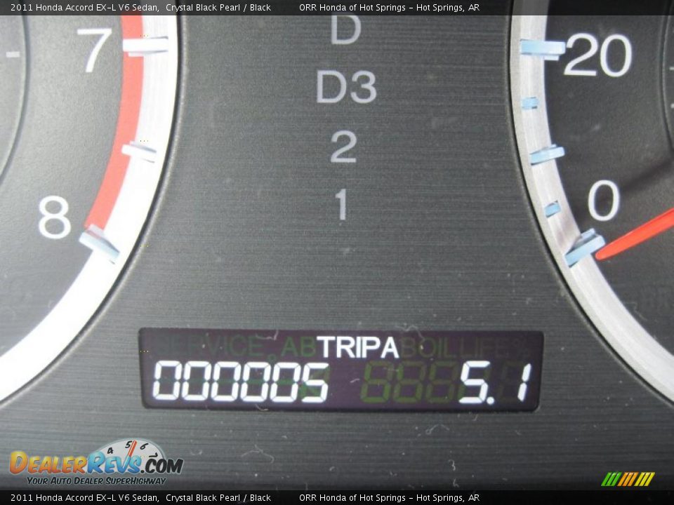 2011 Honda Accord EX-L V6 Sedan Crystal Black Pearl / Black Photo #23