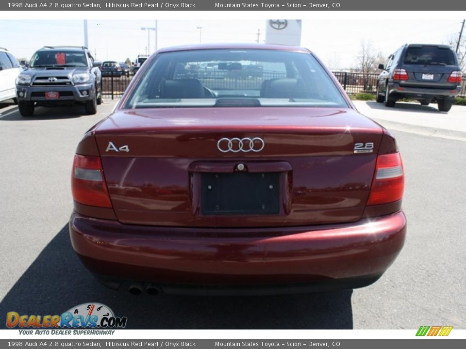 1998 Audi A4 2.8 quattro Sedan Hibiscus Red Pearl / Onyx Black Photo #3
