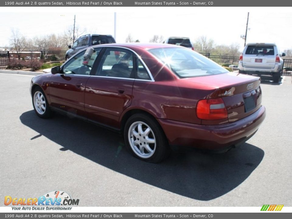 1998 Audi A4 2.8 quattro Sedan Hibiscus Red Pearl / Onyx Black Photo #4