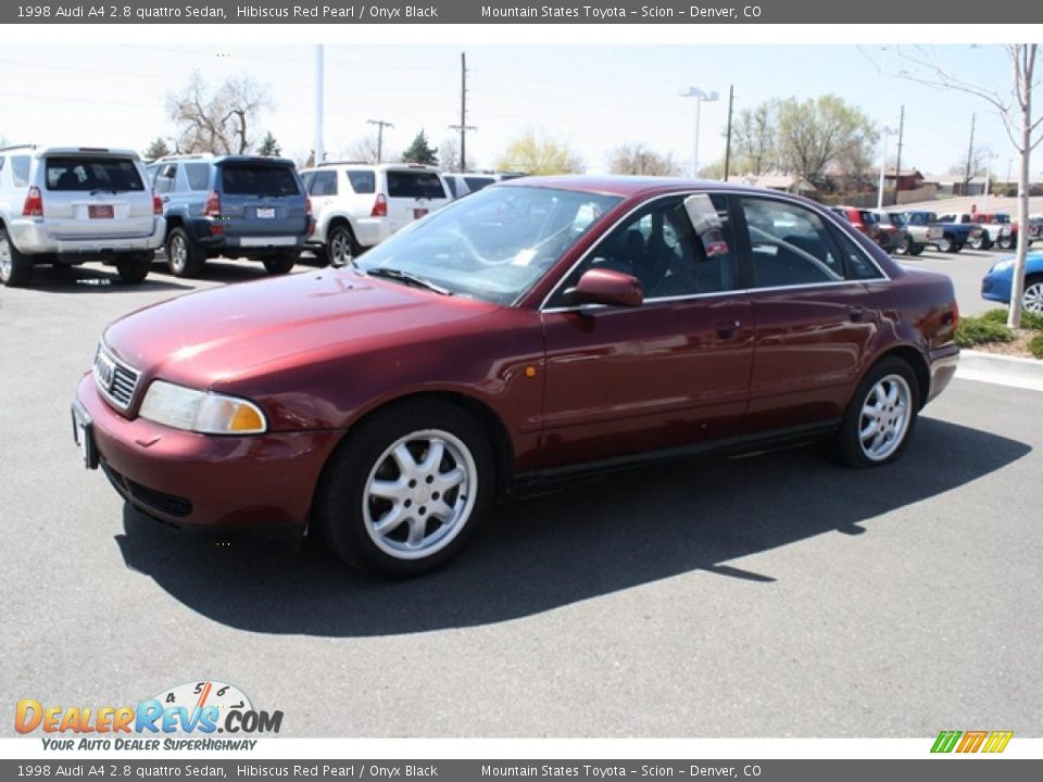 1998 Audi A4 2.8 quattro Sedan Hibiscus Red Pearl / Onyx Black Photo #5
