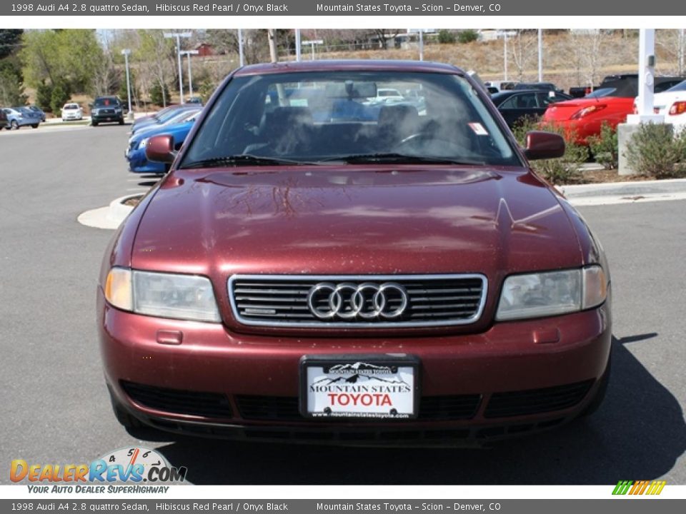 1998 Audi A4 2.8 quattro Sedan Hibiscus Red Pearl / Onyx Black Photo #6