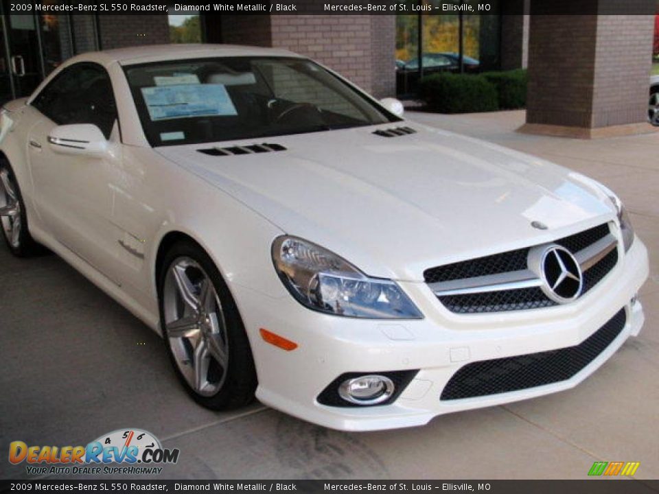 2009 Mercedes-Benz SL 550 Roadster Diamond White Metallic / Black Photo #9