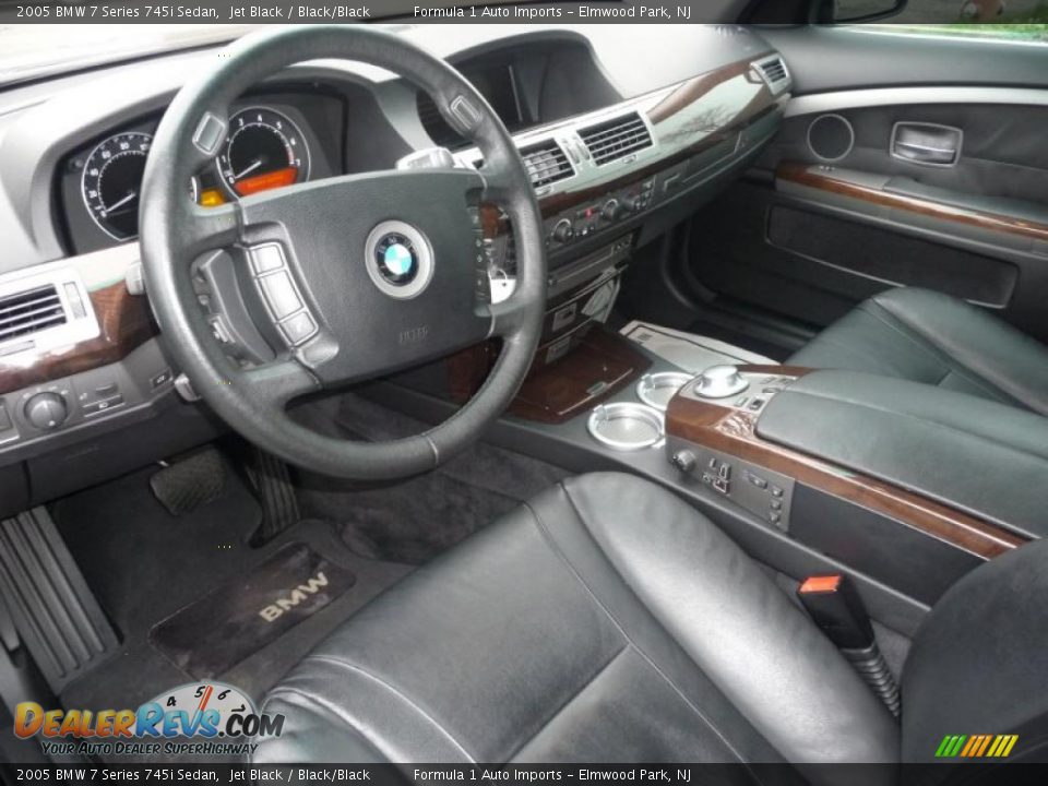 Black/Black Interior - 2005 BMW 7 Series 745i Sedan Photo #5