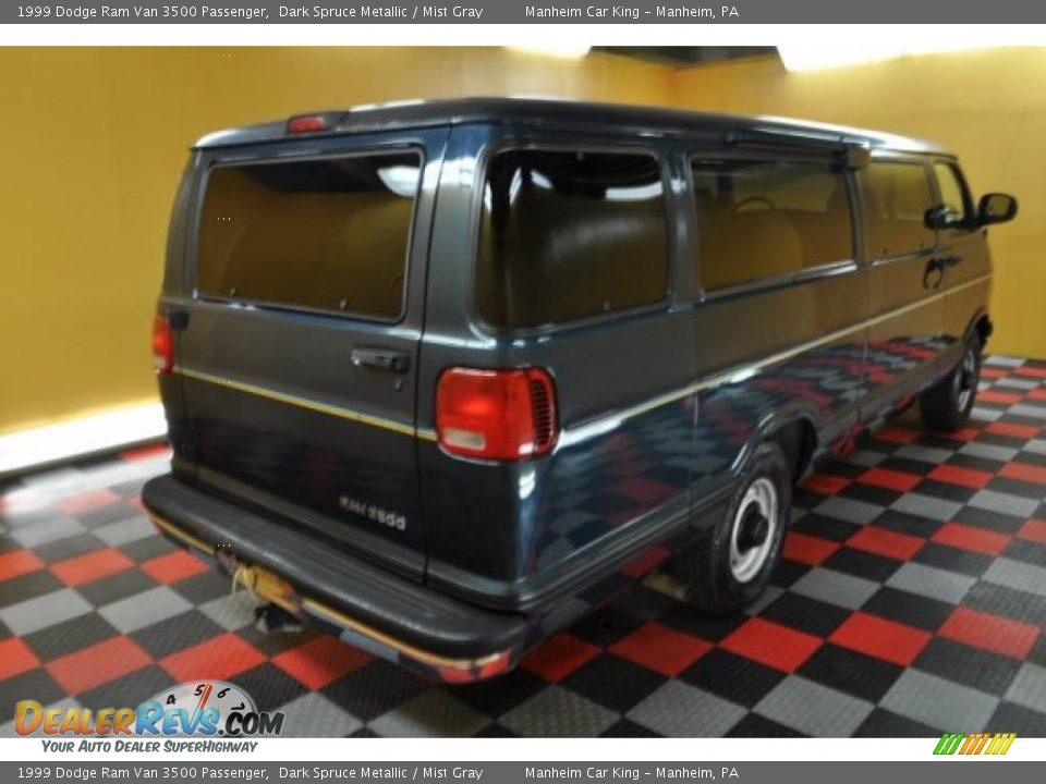 1999 Dodge Ram Van 3500 Passenger Dark Spruce Metallic / Mist Gray Photo #4