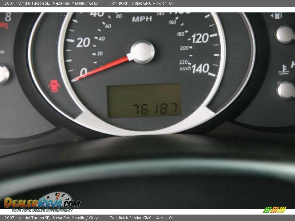 2007 Hyundai Tucson SE Mesa Red Metallic / Gray Photo #9