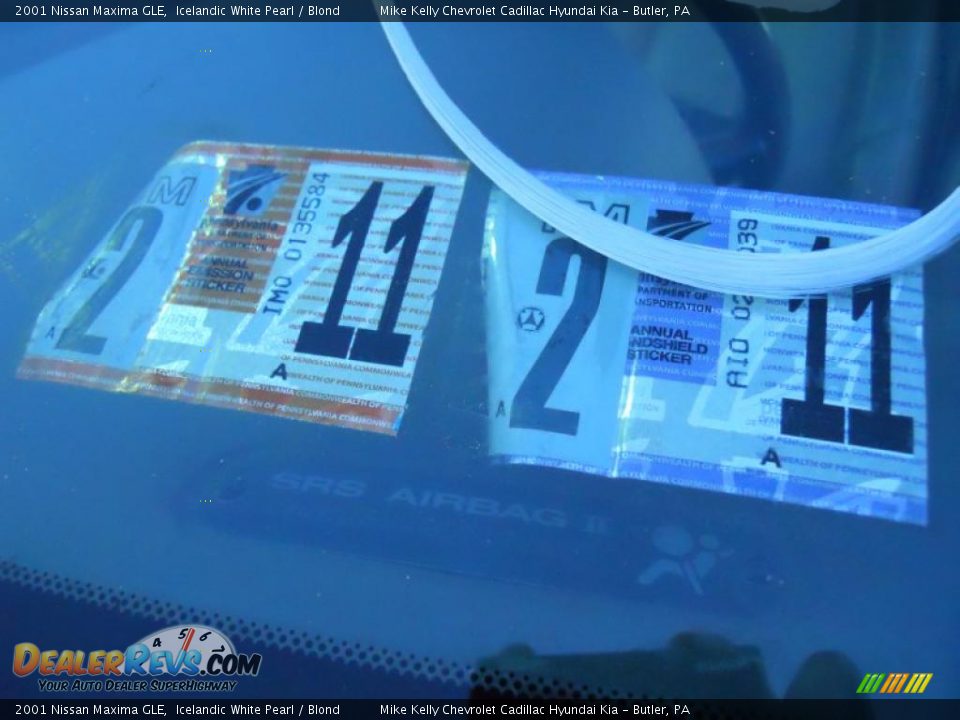 2001 Nissan Maxima GLE Icelandic White Pearl / Blond Photo #7
