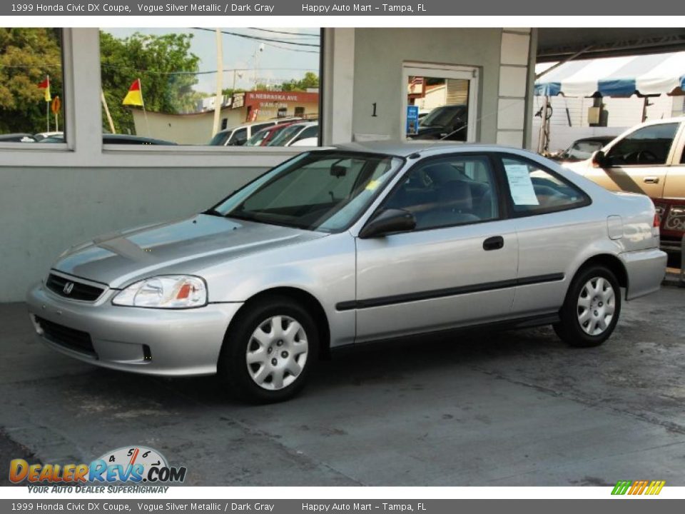 1999 Honda Civic DX Coupe Vogue Silver Metallic / Dark Gray Photo #2