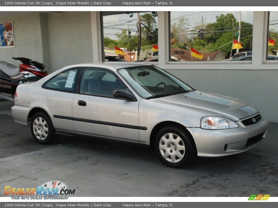 1999 Honda Civic DX Coupe Vogue Silver Metallic / Dark Gray Photo #4