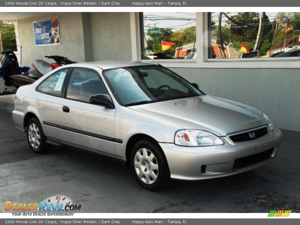 1999 Honda Civic DX Coupe Vogue Silver Metallic / Dark Gray Photo #5