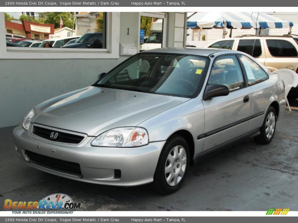1999 Honda Civic DX Coupe Vogue Silver Metallic / Dark Gray Photo #6