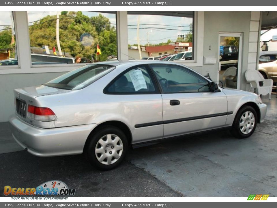1999 Honda Civic DX Coupe Vogue Silver Metallic / Dark Gray Photo #8