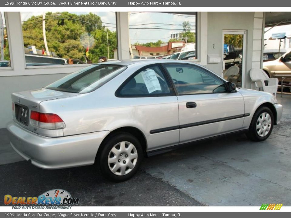 1999 Honda Civic DX Coupe Vogue Silver Metallic / Dark Gray Photo #10