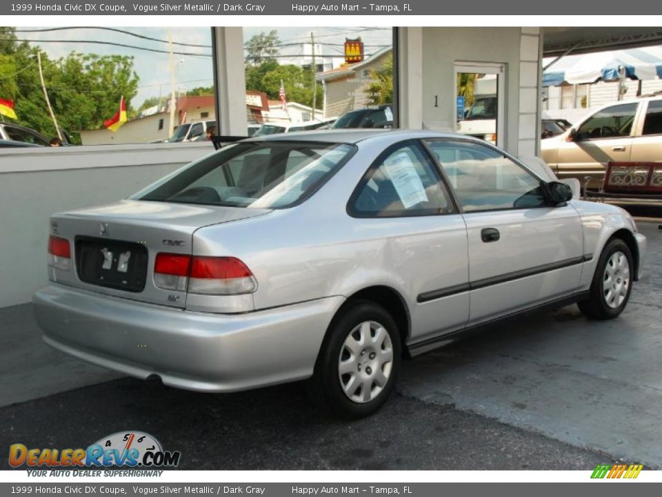 1999 Honda Civic DX Coupe Vogue Silver Metallic / Dark Gray Photo #11