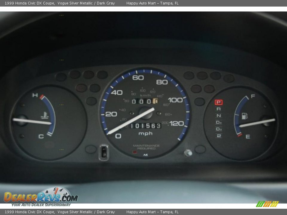 1999 Honda Civic DX Coupe Gauges Photo #18