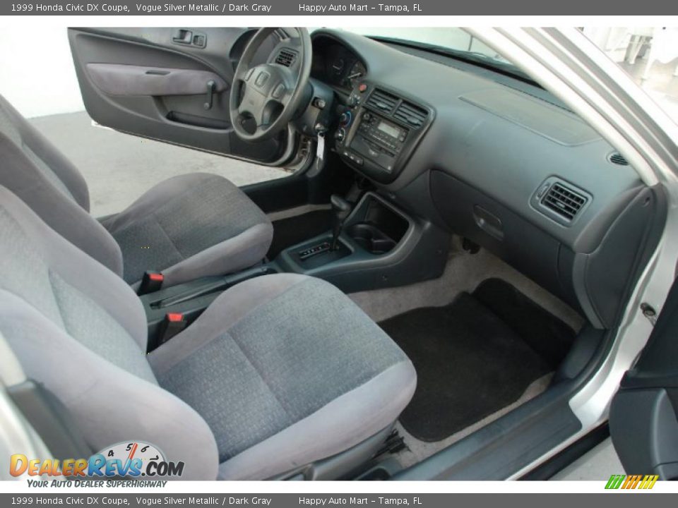 1999 Honda Civic DX Coupe Vogue Silver Metallic / Dark Gray Photo #23