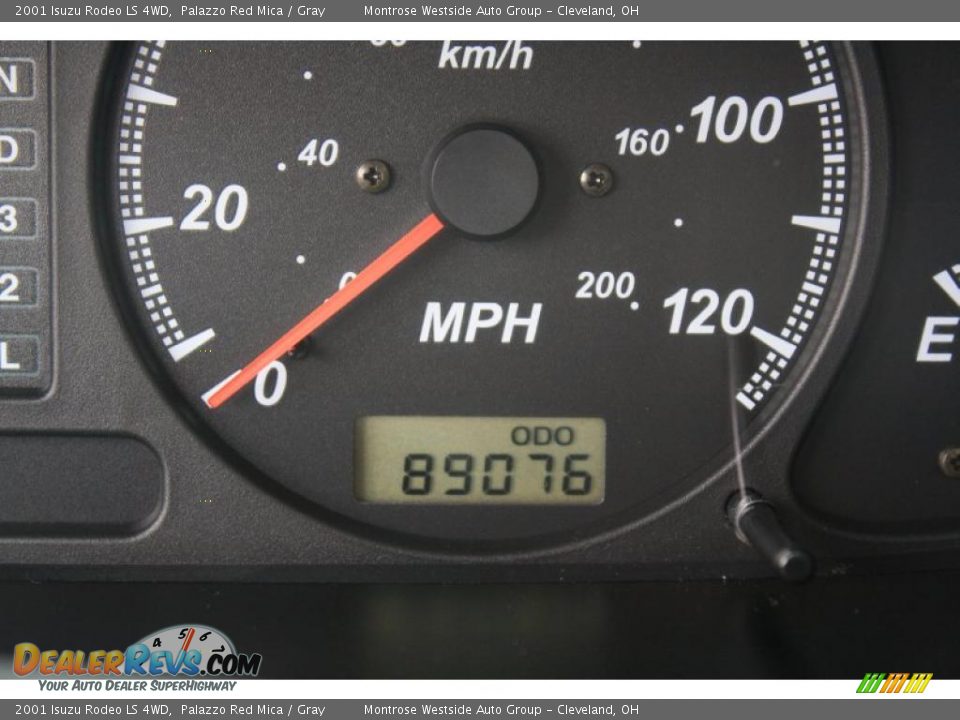 2001 Isuzu Rodeo LS 4WD Palazzo Red Mica / Gray Photo #11