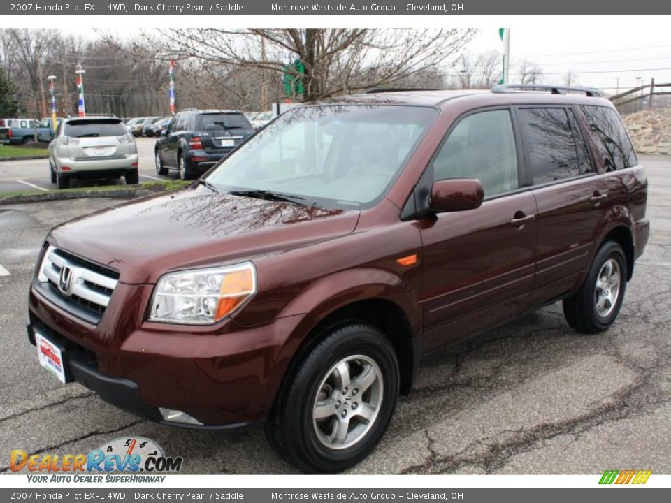 2007 Honda Pilot EX-L 4WD Dark Cherry Pearl / Saddle Photo #2