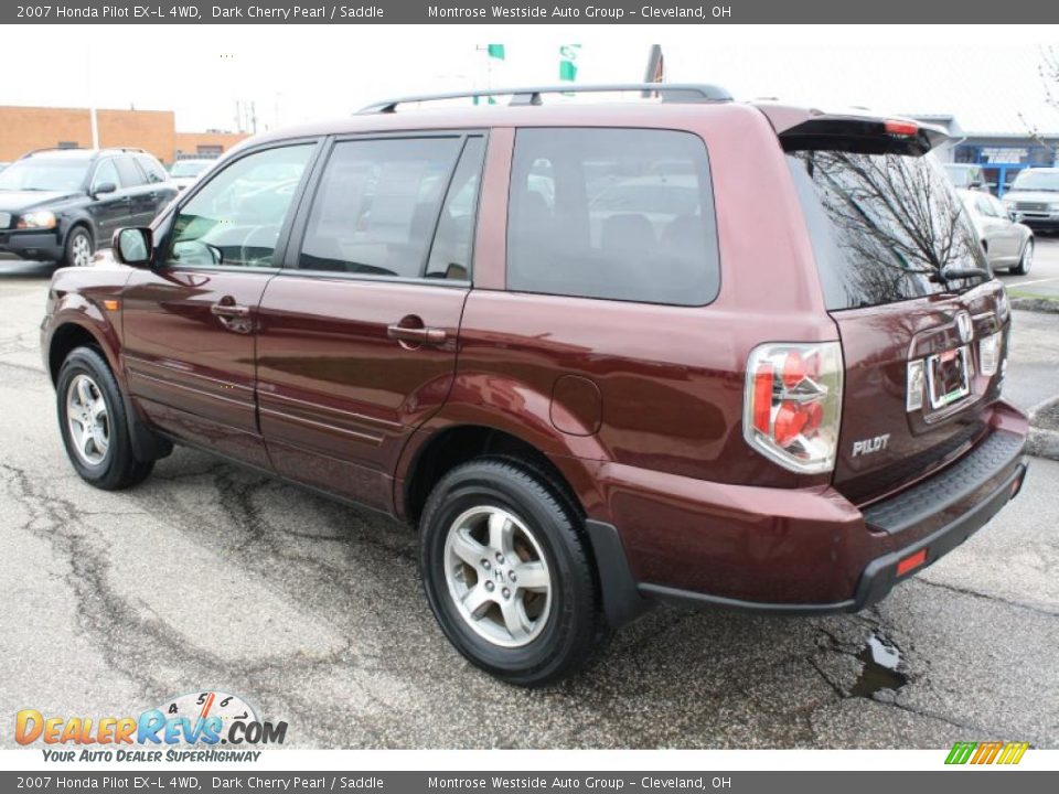 2007 Honda Pilot EX-L 4WD Dark Cherry Pearl / Saddle Photo #4