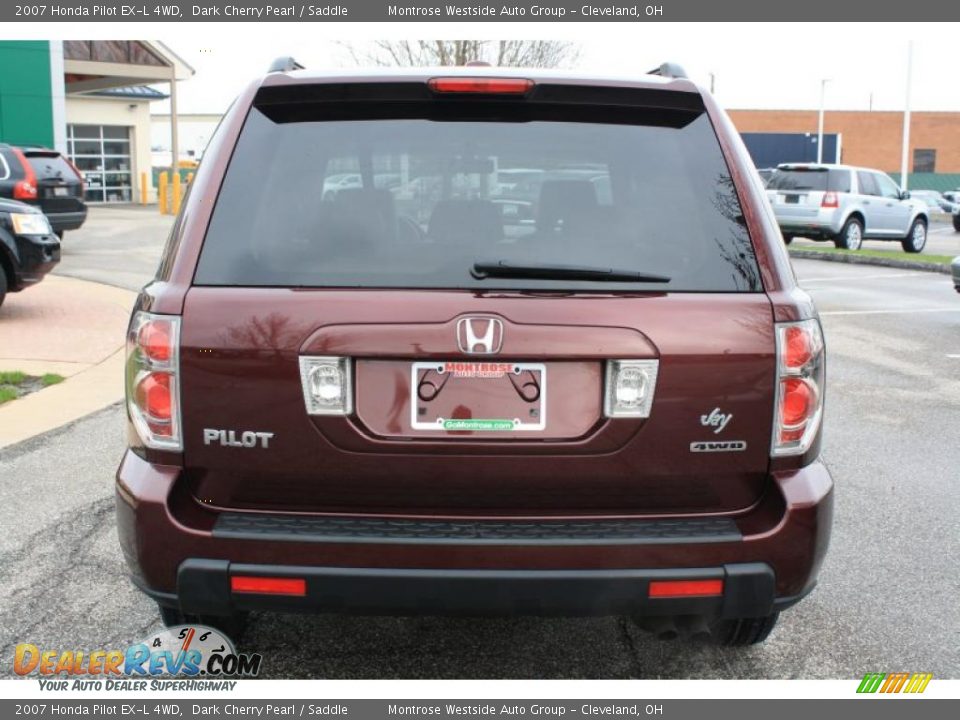 2007 Honda Pilot EX-L 4WD Dark Cherry Pearl / Saddle Photo #5