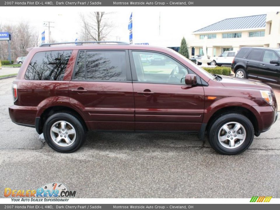 2007 Honda Pilot EX-L 4WD Dark Cherry Pearl / Saddle Photo #7