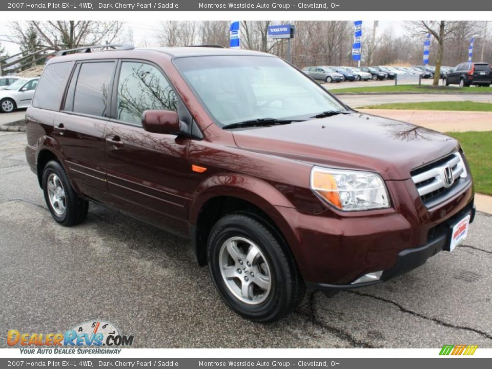 2007 Honda Pilot EX-L 4WD Dark Cherry Pearl / Saddle Photo #8