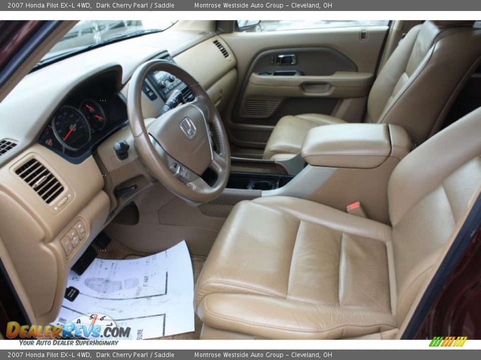 2007 Honda Pilot EX-L 4WD Dark Cherry Pearl / Saddle Photo #9