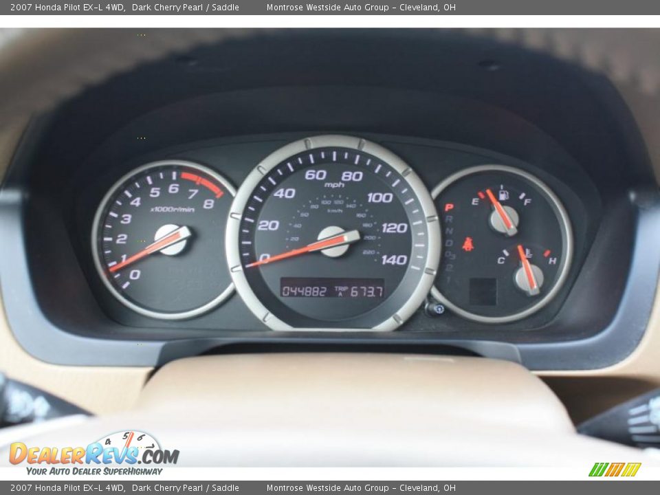 2007 Honda Pilot EX-L 4WD Dark Cherry Pearl / Saddle Photo #12