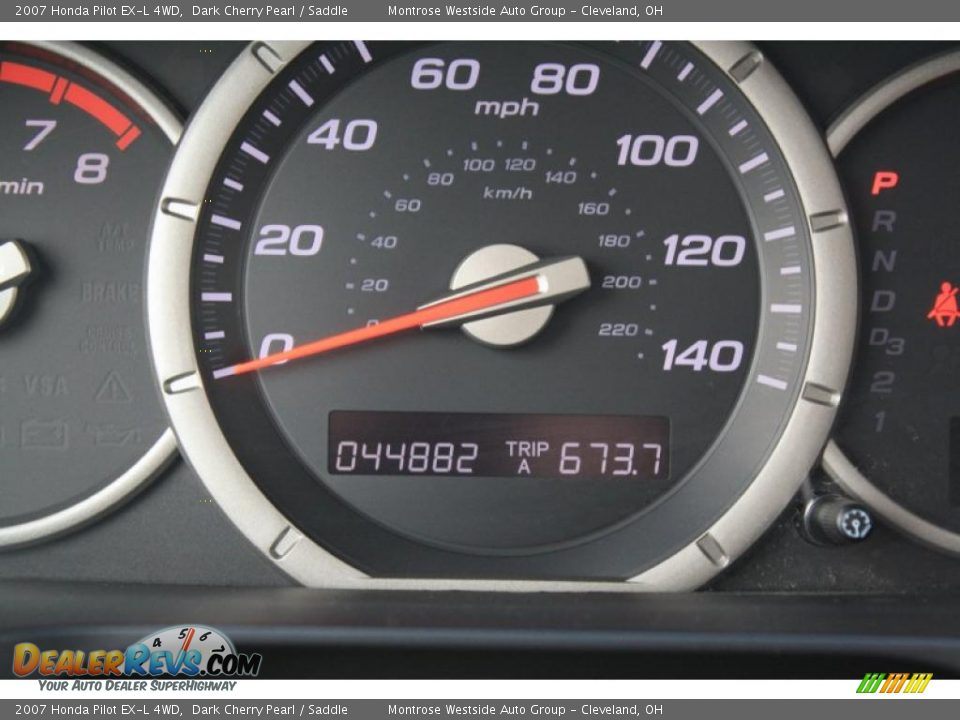 2007 Honda Pilot EX-L 4WD Dark Cherry Pearl / Saddle Photo #13