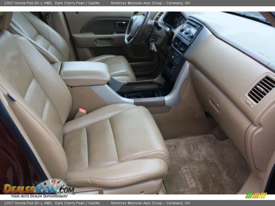 2007 Honda Pilot EX-L 4WD Dark Cherry Pearl / Saddle Photo #17