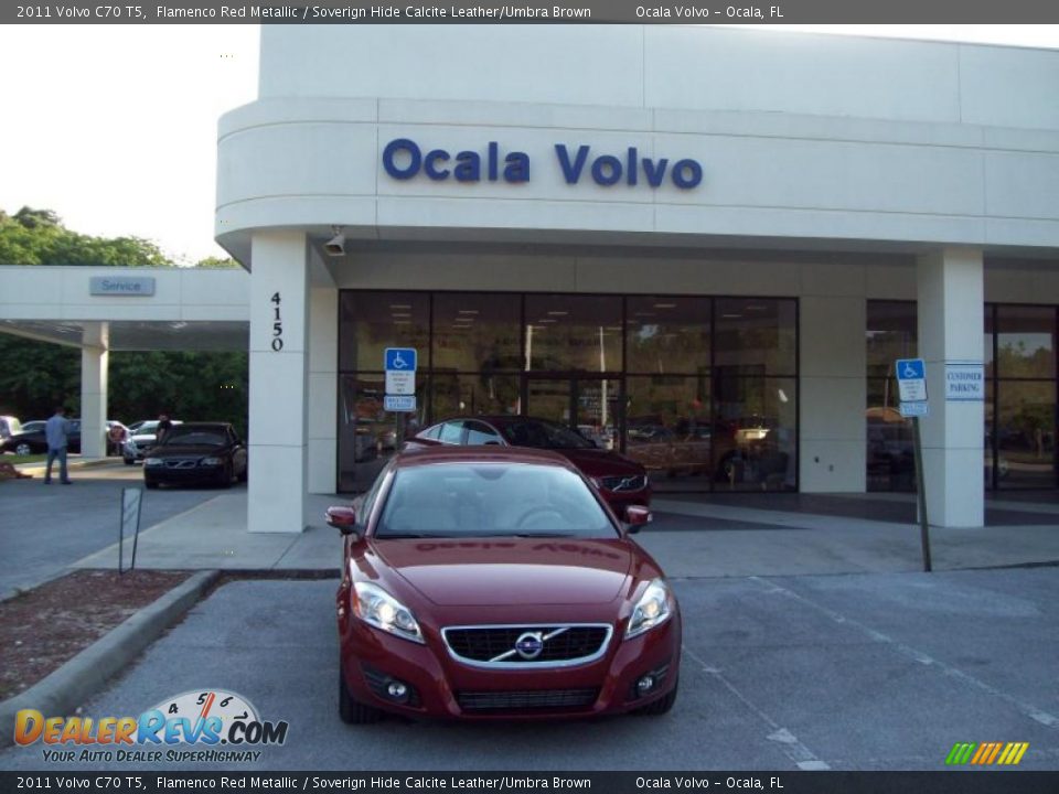 2011 Volvo C70 T5 Flamenco Red Metallic / Soverign Hide Calcite Leather/Umbra Brown Photo #1