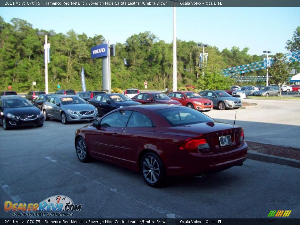 2011 Volvo C70 T5 Flamenco Red Metallic / Soverign Hide Calcite Leather/Umbra Brown Photo #6